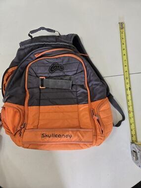 USED Skullcandy Back Pack Skateboard Bag Blue And OrangeB177 94363 #0144785